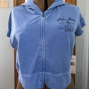 Ralph Lauren, Polo Jeans, short sleeved, cropped zip hoodie